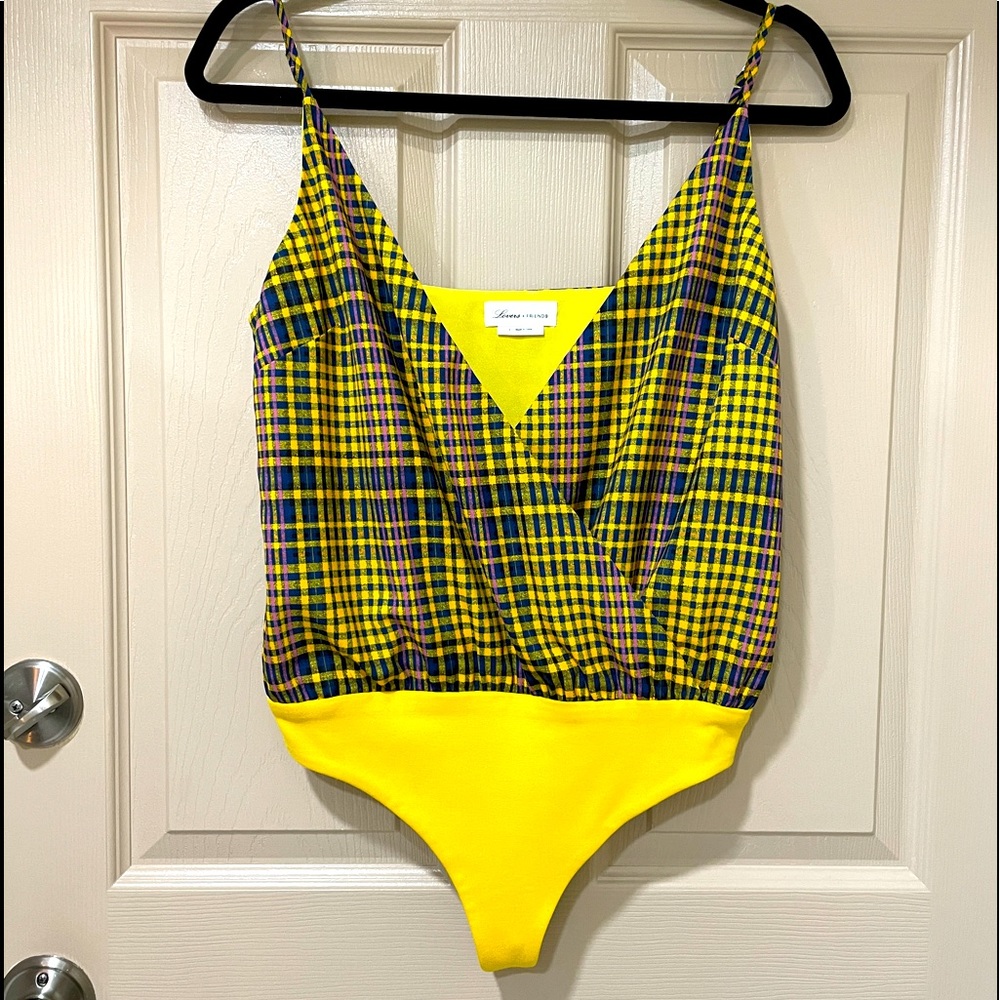 Lovers + Friends hounds tooth bodysuit - SZ S